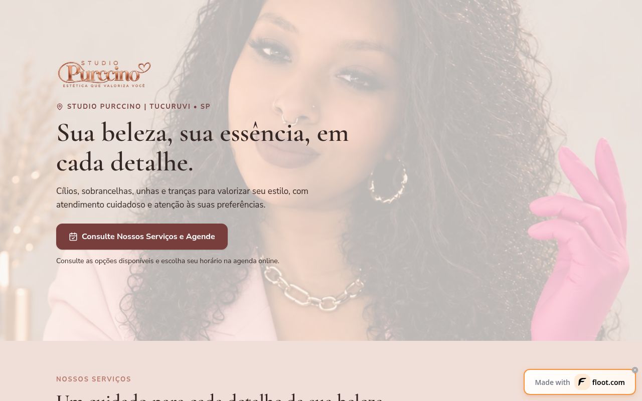 Tela do projeto Studio Purccino — Landing Page
